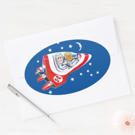 Trump Space Force Ovale Sticker (Envelop)