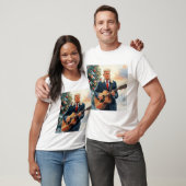 Trump speelt akoestische gitaar bij kerstboom t-shirt (Unisex)