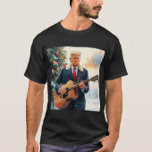 Trump speelt akoestische gitaar bij kerstboom t-shirt (Voorkant)