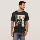 Trump speelt akoestische gitaar bij kerstboom t-shirt (Voorkant volledig)
