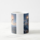 Trump speelt elektrische gitaar Mount Rushmore MAG Koffiemok (Center)