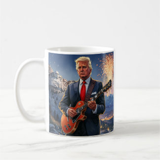 Trump speelt elektrische gitaar Mount Rushmore MAG Koffiemok