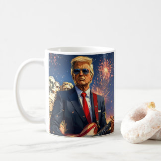 Trump speelt elektrische gitaar Mount Rushmore MAG Koffiemok