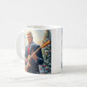 Trump speelt gitaar bij Christmas Tree Koffiemok (Voorkant links)