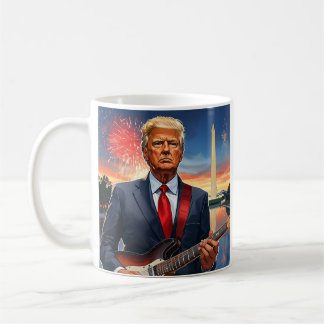 Trump speelt gitaar bij Washington Monument Koffiemok