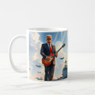 Trump speelt gitaar op Vliegtuig Carrier Koffiemok