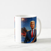 Trump speelt op elektrische basgitaar in het Ameri Koffiemok (Voorkant rechts)