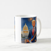 Trump speelt op elektrische basgitaar in het Ameri Koffiemok (Voorkant rechts)