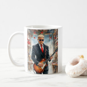 Trump Spelen Elektrische Gitaar SANTA CLAUS worksh Koffiemok