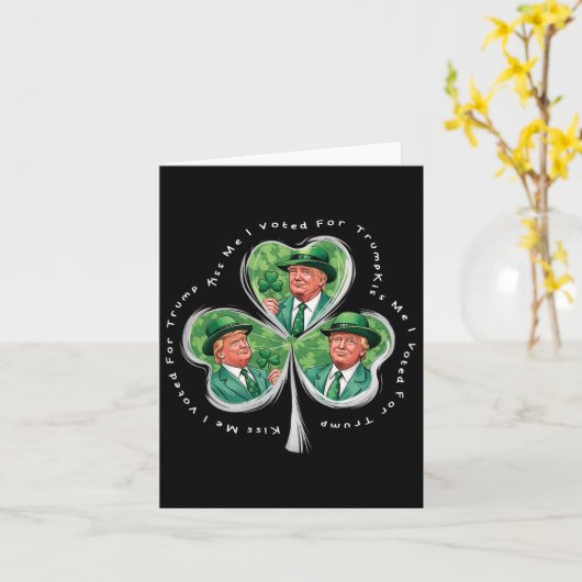 Trump St. Patrick's Day 2025 Grappig Kus Me Ik Heb Kaart (Gele Bloem)