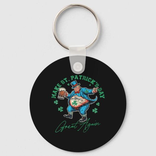Trump St Patricks Day Drink Ierse Mannen Wom Sleutelhanger (Voorkant)