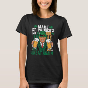 Trump St Patrick's Day Grappig Bierontwerp T-shirt