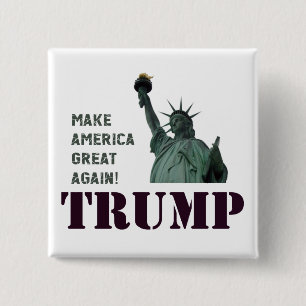 Trump-Statue of Liberty Vierkante Button 5,1 Cm