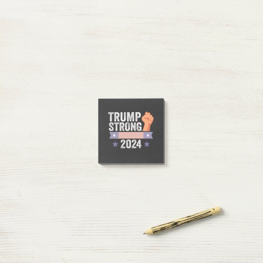 Trump Sterk 2024 Amerikaans Patriottisch Verkiezin Post-it® Notes (Op bureau)