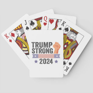 Trump Sterke Patriottische Amerikaanse Vlaggenverk Pokerkaarten