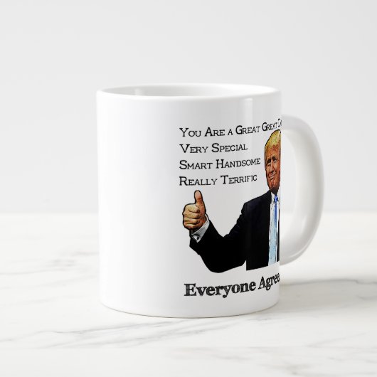 Trump steunt geweldige vader grote koffiekop (Voorkant rechts)