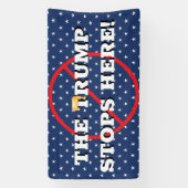 Trump stopt hier met banieren spandoek (Verticaal)