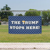 Trump stopt hier met banieren spandoek (Insitu)