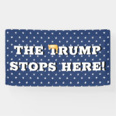 Trump stopt hier met banieren spandoek (Horizontaal)