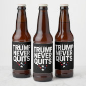 Trump stopt nooit met patriottische stemming Trump Bier Etiket (Flessen)