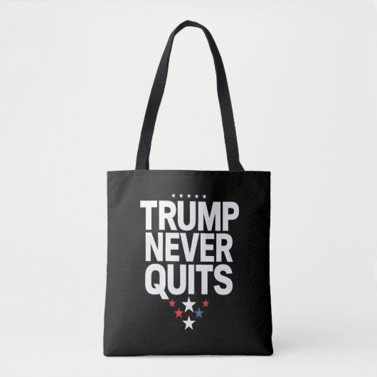Trump stopt nooit met patriottische stemming Trump Tote Bag (Voorkant)