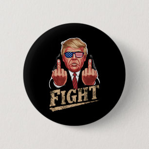 Trump Strijd VS Verkiezing Retro Vintage Ronde Button 5,7 Cm