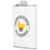 Trump stunt aan een harnas heupfles (Links)