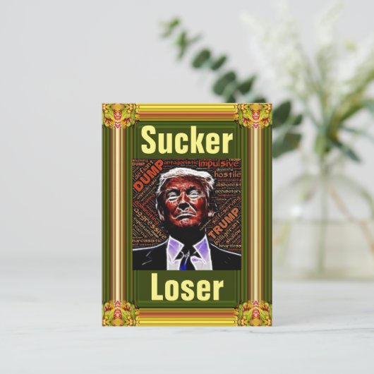 Trump Sucker/Loser-postkaart Briefkaart (Staand voorkant)