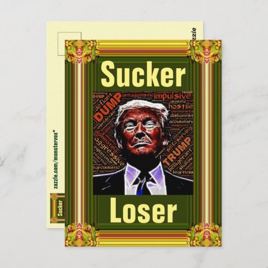 Trump Sucker/Loser-postkaart Briefkaart (Voorkant / Achterkant)