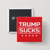 Trump Sucks Wit Font Vierkante Button 5,1 Cm (Voorkant /achterkant)