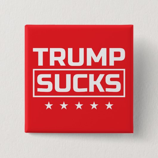 Trump Sucks Wit Font Vierkante Button 5,1 Cm (Voorkant)