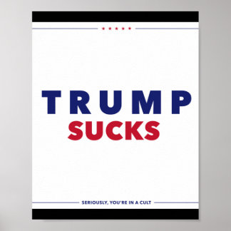 Trump Sucks (wit) Poster