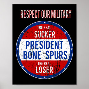 Trump sukkel verliezer We respecteren onze militai Poster