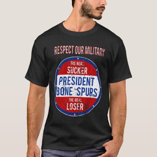 Trump sukkel verliezer We respecteren onze militai T-shirt (Voorkant)