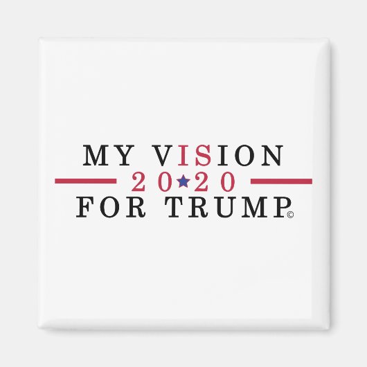 Trump Supporter 2020 Square Refkoelkast Magnet (Voorkant)