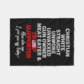 Trump Supporter Christelijk Wit Straight Unwoke VN Fleece Deken (Voorkant (Horizontaal))