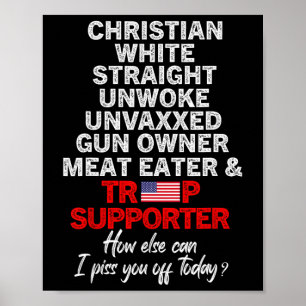 Trump Supporter Christelijk Wit Straight Unwoke VN Poster