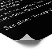 Trump T Shirt Idiocratie Definitie Vrouwen Mannen  Poster (Hoek)