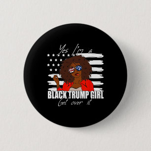 Trump T-shirt Merica Gles Ja Ik Ben Een Zwarte Tru Ronde Button 5,7 Cm