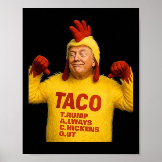 Trump Taco Trump Geeft Altijd Op Poster (Voorkant)