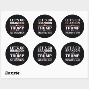 Trump Take America Back 2024-Let's Go Brandon Ronde Sticker