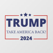 Trump Take America Terug 2024 Raamsticker (Vel)