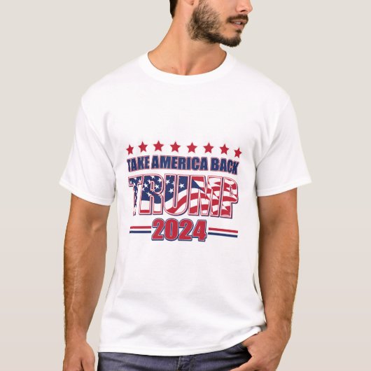 Trump Take America Terug 2024 T-shirt (Voorkant)