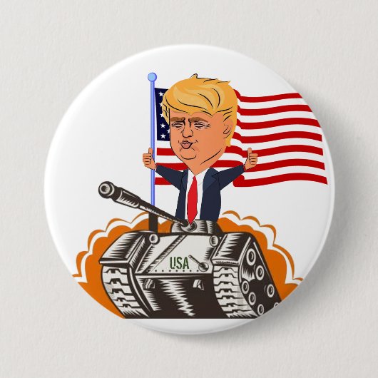 Trump Tank Ronde Button 7,6 Cm (Voorkant)