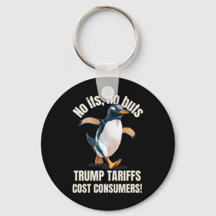 Trump Tarieven Kosten Consumenten Grappige Pinguïn Sleutelhanger