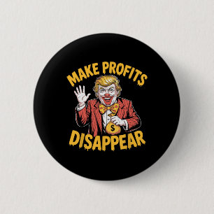 Trump tarieven recessie meme maken winst verdwijne ronde button 5,7 cm