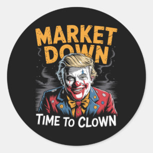Trump Tarieven Recessie Meme Markten Omlaag Tijd O Ronde Sticker