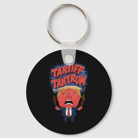 Trump Tariff Tantrum Viral Graphic Sleutelhanger (Voorkant)