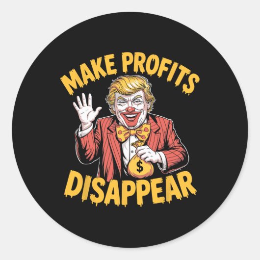 Trump Tariffs Recession Meme Make Profits Disappea Ronde Sticker (Voorkant)