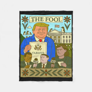 Trump Tarotkaart De Dwaas Brengt Tarief Op Pinguïn Fleece Deken